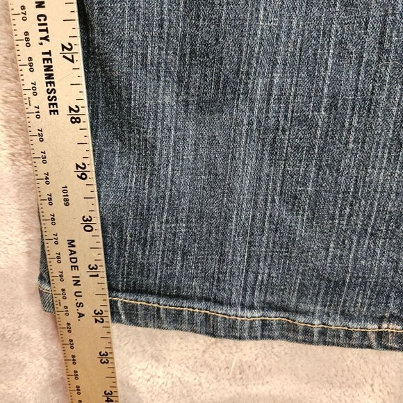 Carhartt curvy fit jeans Womens 12 denim Boot Cut Dark Wash Logo Mom casual work - Picture 8 of 12